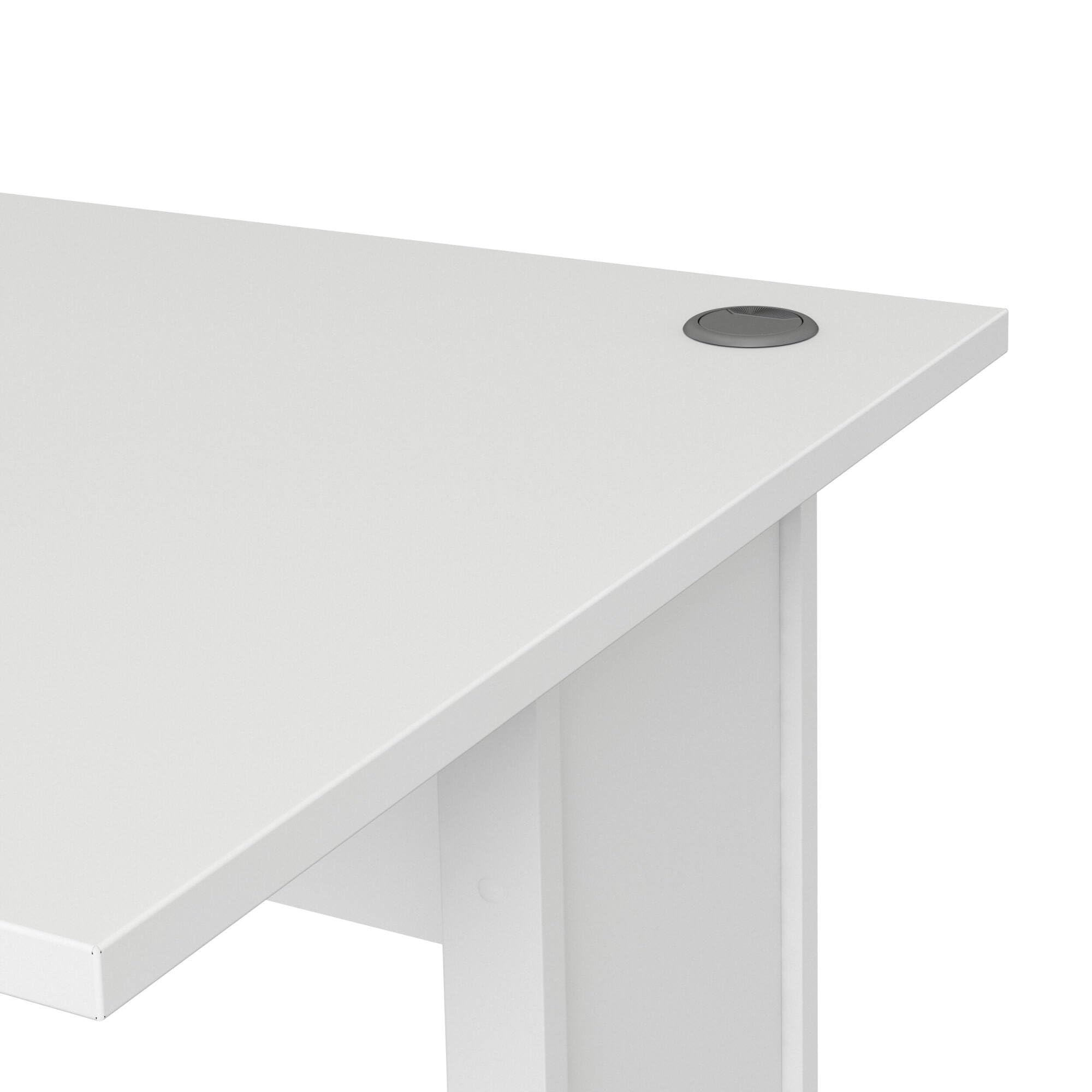 Dmora - Scrivania Albertine, Scrittoio multiuso, Tavolo per ufficio porta PC, Piano di lavoro, 120x80 h75 cm, Bianco