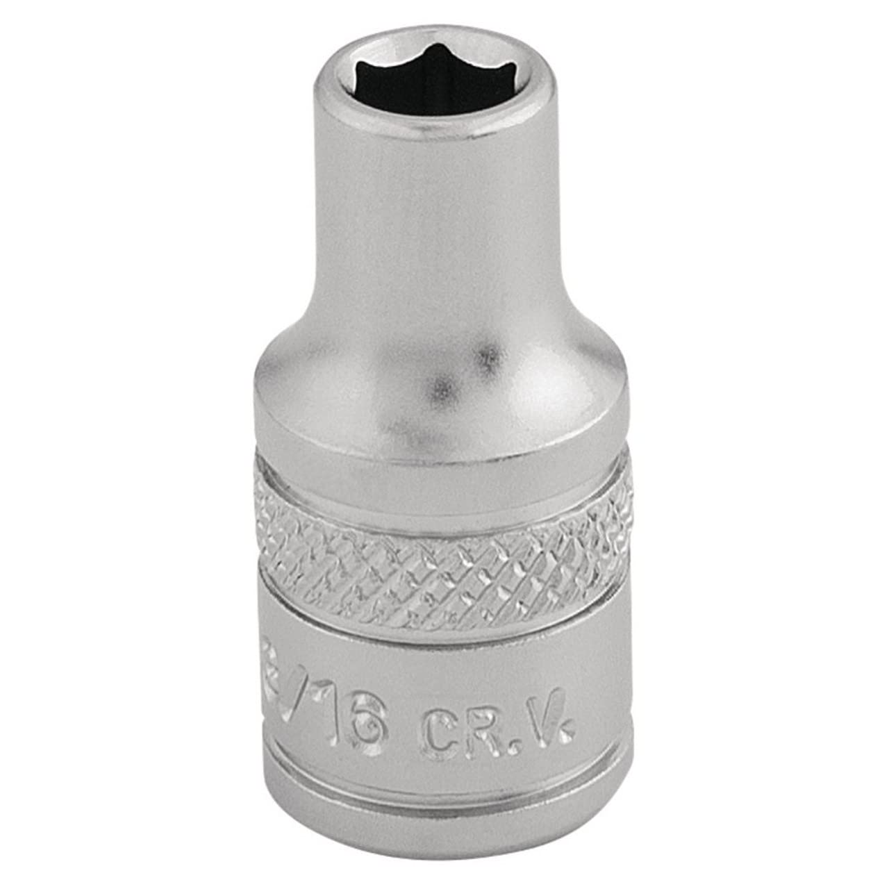 Draper 16517 1/4" Square Drive Micro Satin Chrome Imperial Socket, 3/16" Size