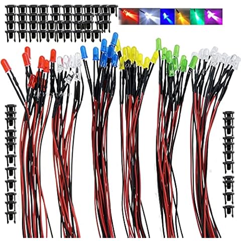 Ltvystore 60Pcs 3MM Prewired LED Diodes Cover