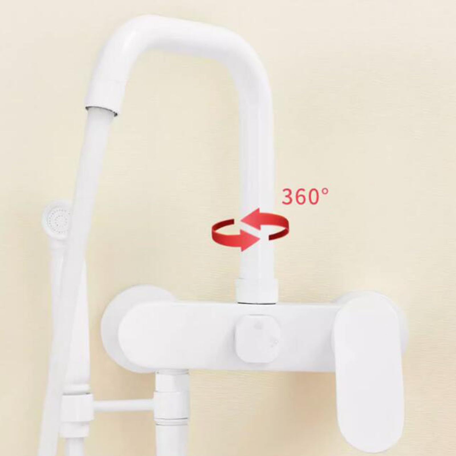 Grifo de Cocina Pared Blanco Pistola Telescópica Agua Fría y Caliente Giratoria Latón Grifo Fregadero Cocina Pared