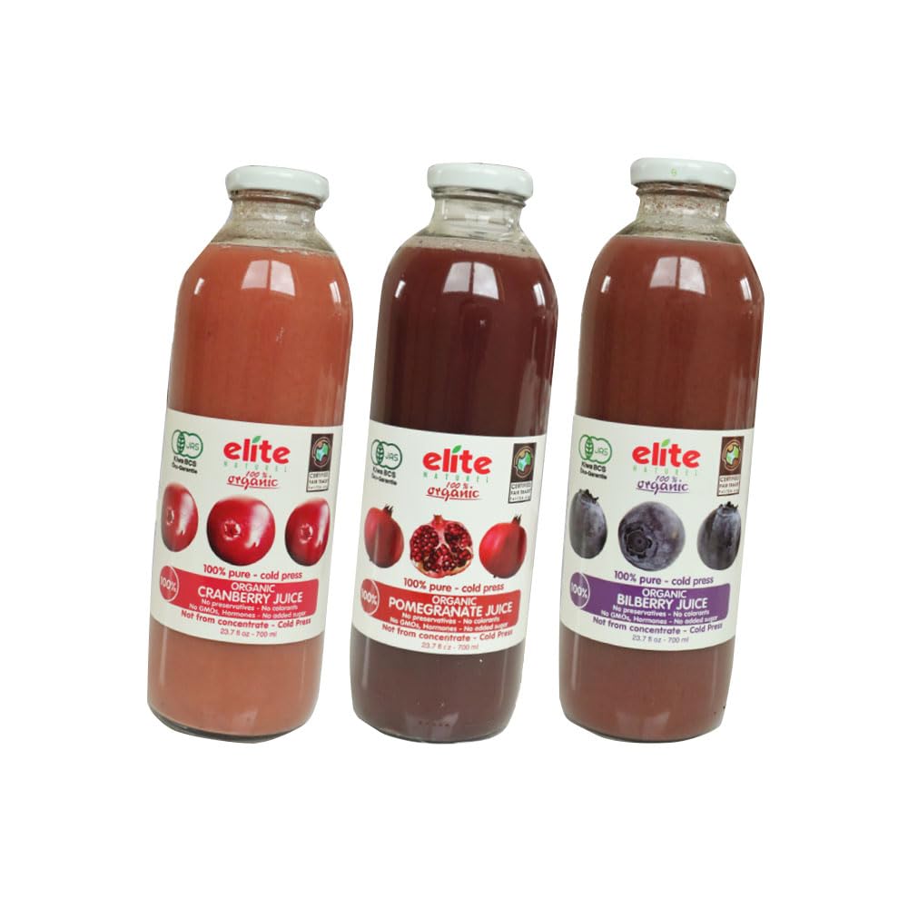 B-TOPAZ ジュース オーガニック 有機 輸入 elite コールドプレス 700ml クランベリー ザクロ ざくろ ビルベリー 無添加 100% 有機JAS フェアトレード ハラール認証 コーシャー認証 ギフト