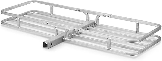 Guide Gear Hitch Cargo Carrier Mount Aluminum, Hitch Rack Basket for Vehicle, Car, Trailer