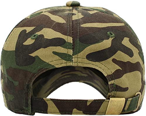 Kb-Low Cam Classic Cotton Dad Hat Adjustable Plain Cap. Polo Style Low Profile (Unstructured) (Classic) Camouflage Adjustable #TOP2
