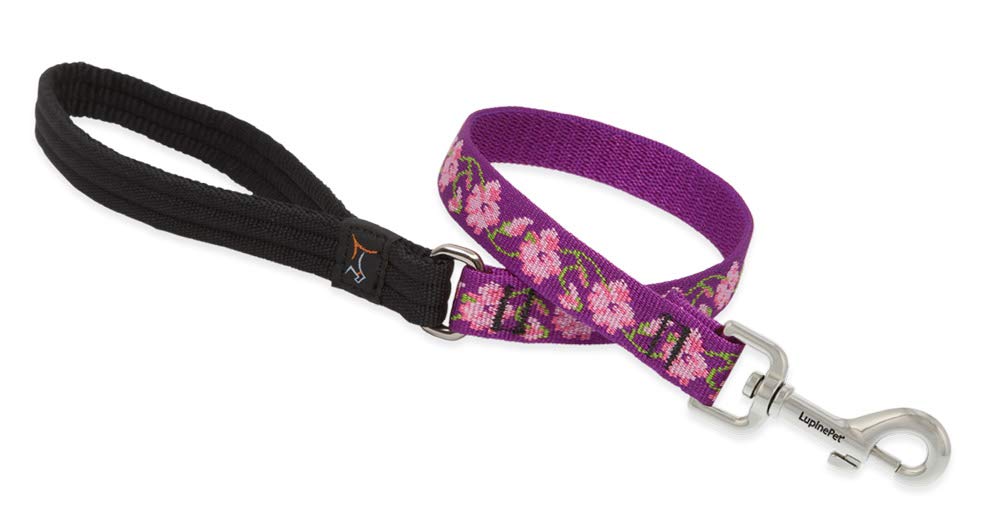 LupinePet Originals 3/4" Rose Garden 2-foot Traffic Lead/Leash for Medium and Larger Dogs