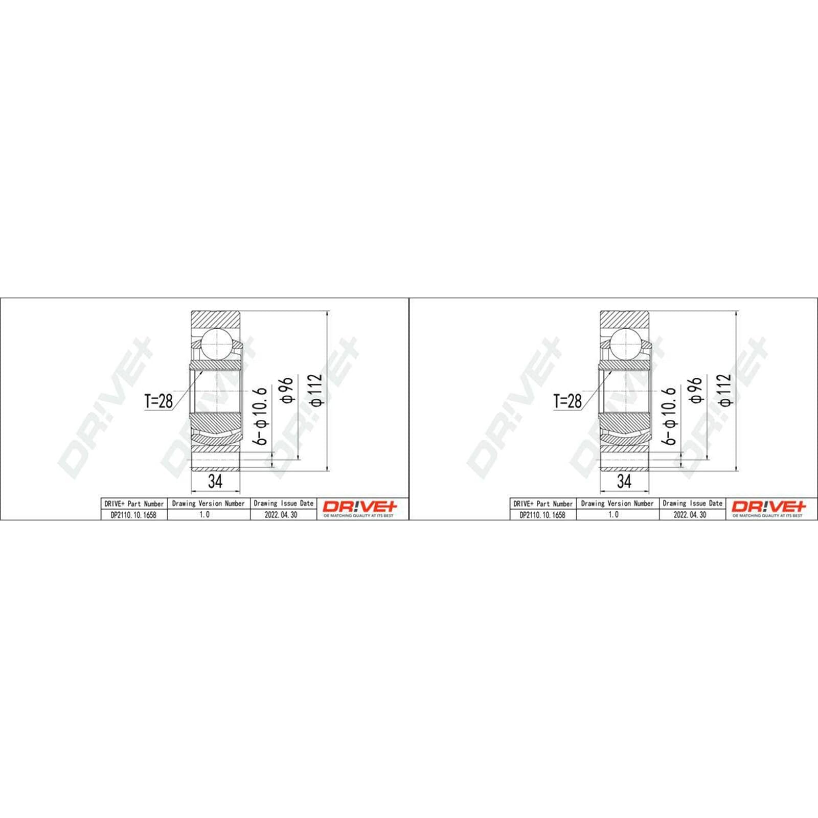 2X Dr!ve Antriebswellengelenk Satz Getriebeseitig