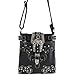 Justin West Concealed Carry Western Croc Buckle Duo Color Shoulder Handbag Purse (Black Messenger Only)