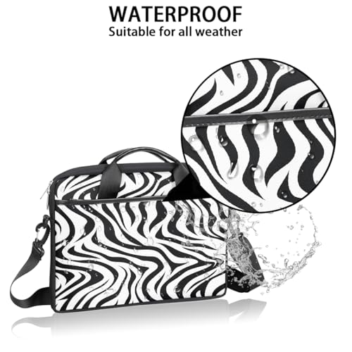 Bolso para laptop con diseño de piel de cebra animal 15 pulgadas miniatura 3