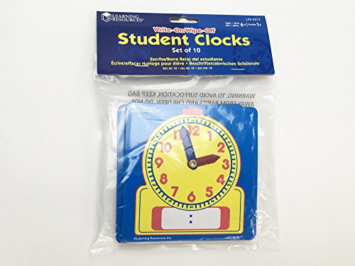 Image of Learning Resources Write and Wipe Student Clocks (Pack of 2)