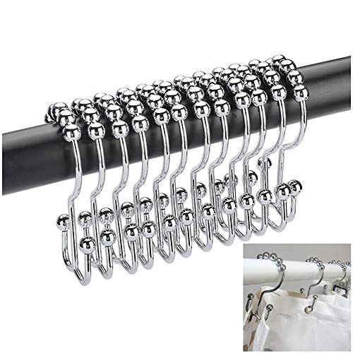 12 STUKS Douchegordijnhaken Ringen Antiroeststaal Gepolijst Chroom Douchegordijnring Roestbestendig Metaal Dubbel…