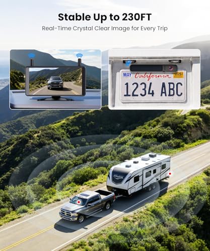 Image of AUTO-VOX 6 inch Solar Wireless Backup Camera: No Drilling 1-Min Quick Install