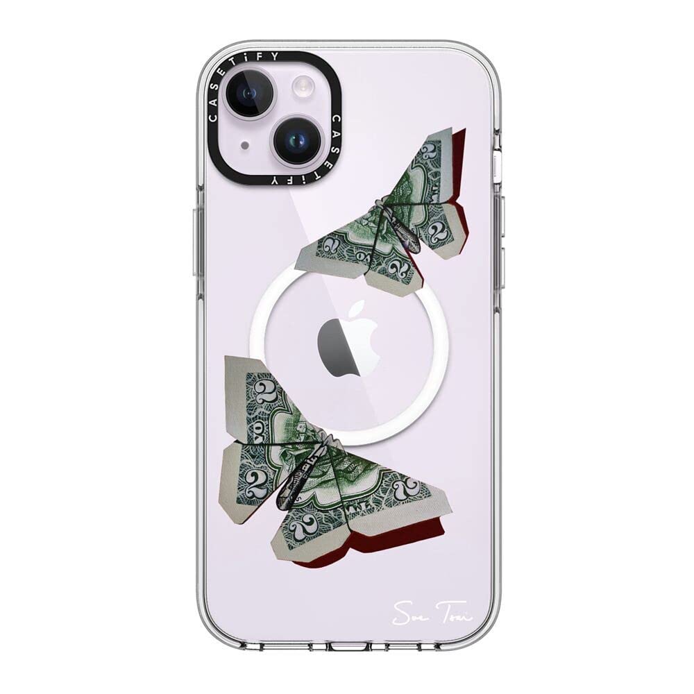 CASETiFY Clear iPhone 14 Plus Case [Not Yellowing / 6.6 ft. 3X Military Grade Drop Protection/Magsafe] - MONEYFLY - Clear