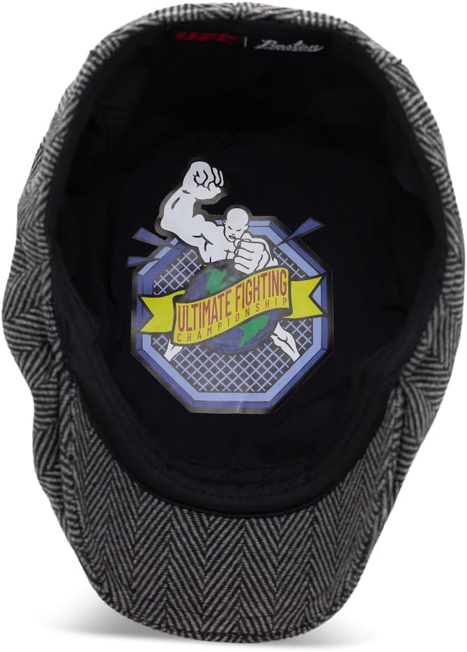 The Original UFC Single Panel Boston Scally Cap - Flat Cap Fitted Hat for Men - Grey - Image 4