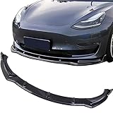 FLAMPETUS Fit Tesla Model Y Front Bumper Lip Kit Front Spoiler Wing Glossy Black Splitter Trim Model Y Accessories 2017-2023 2024