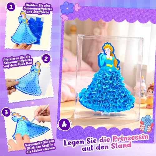 Poke Art Bastelset Kinder, Prinzessin Basteln Spielzeug für mädchen 4-8 – Ansicht 6
