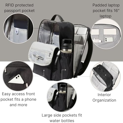 baggallini tribeca expandable laptop backpack  compression cube 3-piece set  mini pocket cosmetic