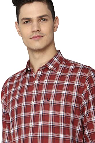 Image of Allen Solly Mens Checks Cotton Regular Fit Casual Shirt