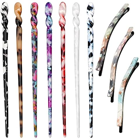 SAVITA 10 Stück Acetat Haarstäbchen Cover