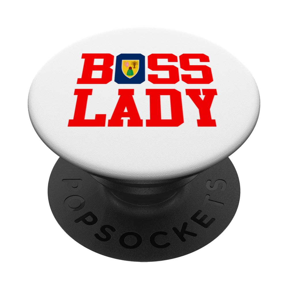 BOSS LADY - Turks And Caicos Islands PopSockets Swappable PopGrip, Black