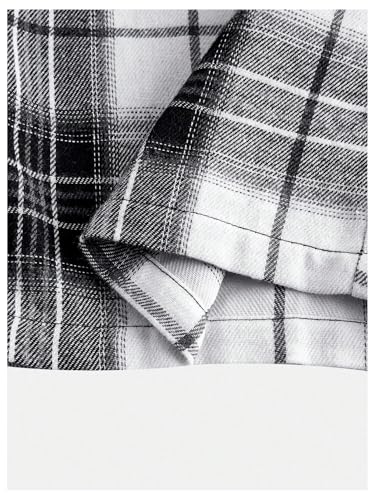 Floerns Girl's Plaid Print Straight Wide Leg Track Pants Elastic Waist Y2k Trousers4