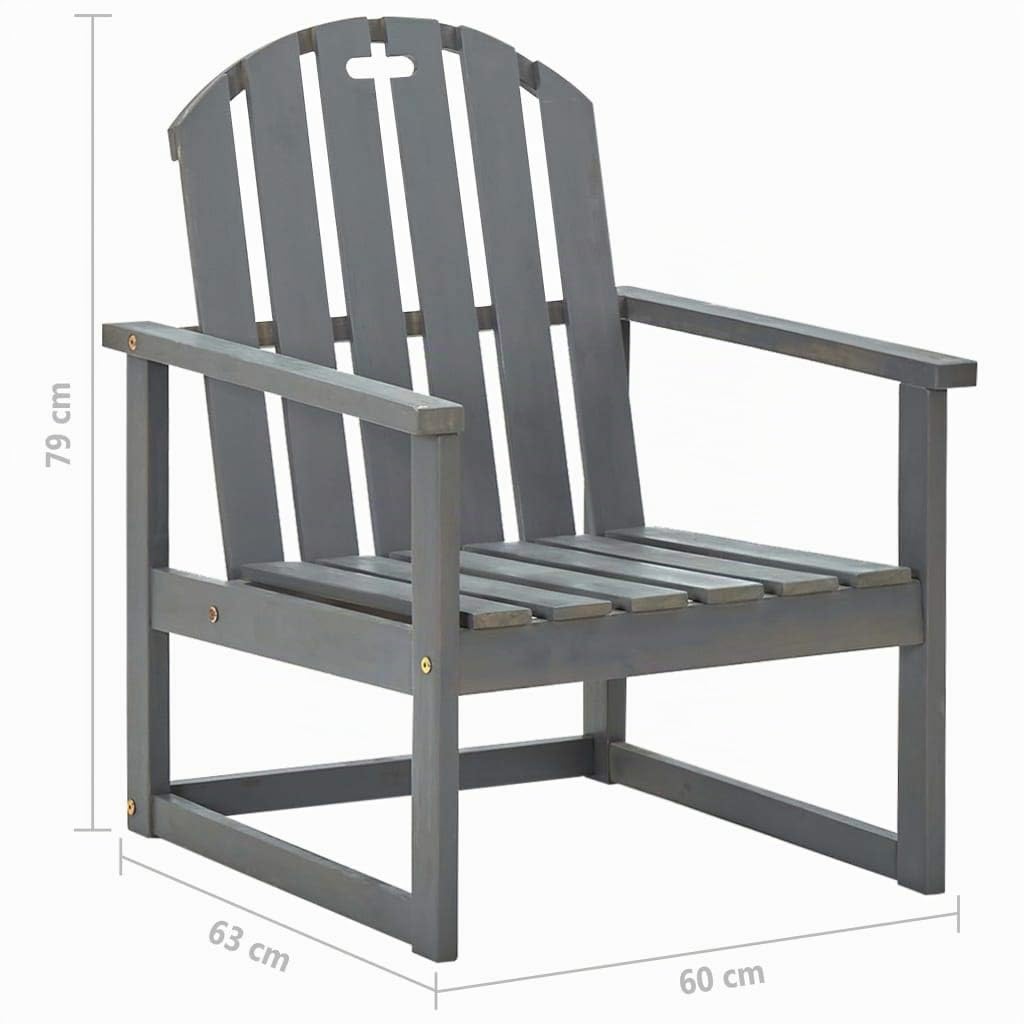 vidaXL Sedie da Giardino 2 pz Grigie in Legno Massello di Acacia
