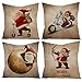 Gspirit Natale Cuscini Divano 4 Pack Christmas Serie Cotone Biancheria Decorativo Copricuscini Divano 45x45 cm(4)