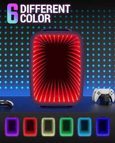 Image of FANSEXPERT Mini Fridge, 4 Liter /6 Cans Small Refrigerator With Dimmable LED Light,AC /DC Portable Mini Cooler and Warmer, Gaming Small Fridge for Bedroom,Office,Gaming Room and Car (Black)