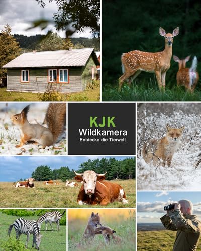 KJK 4K 64MP Wildkamera mit 64GB Speicherkarte, Wildtierkamera mit Nachtsicht, 0.05s Auslöser Bewegungsaktiviert, IP67 Wasserdicht 130° Weitwinkel 45 Stücks Infrarot-LEDs Schimmer Wildkamera