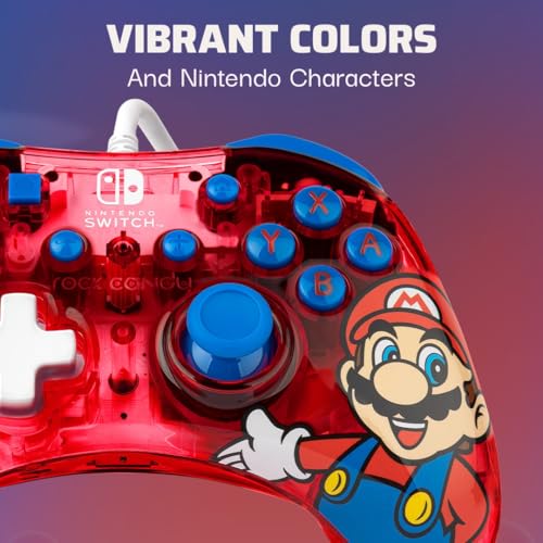 Manette Switch PDP Rock Candy Mario rouge filaire compacte pour console Nintendo Switch OLED et Lite - 2