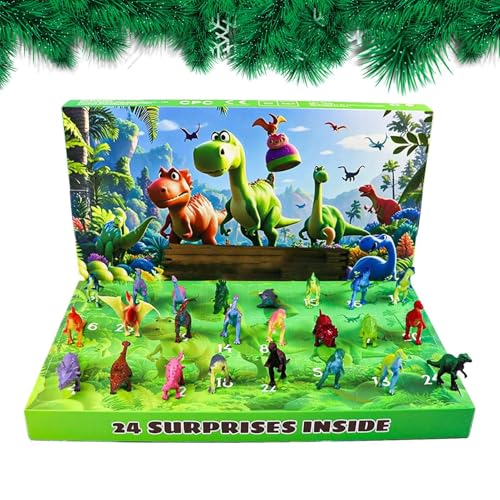 Calendario De Adviento Con Velas Perfumadas De Navidad - Papel 37,6x22,7x3,2cm Dinosaurio Cuenta Regresiva | Regalo De Fiesta Temática Para La Familia, Adolescentes, Aprendizaje, Entretenimiento E