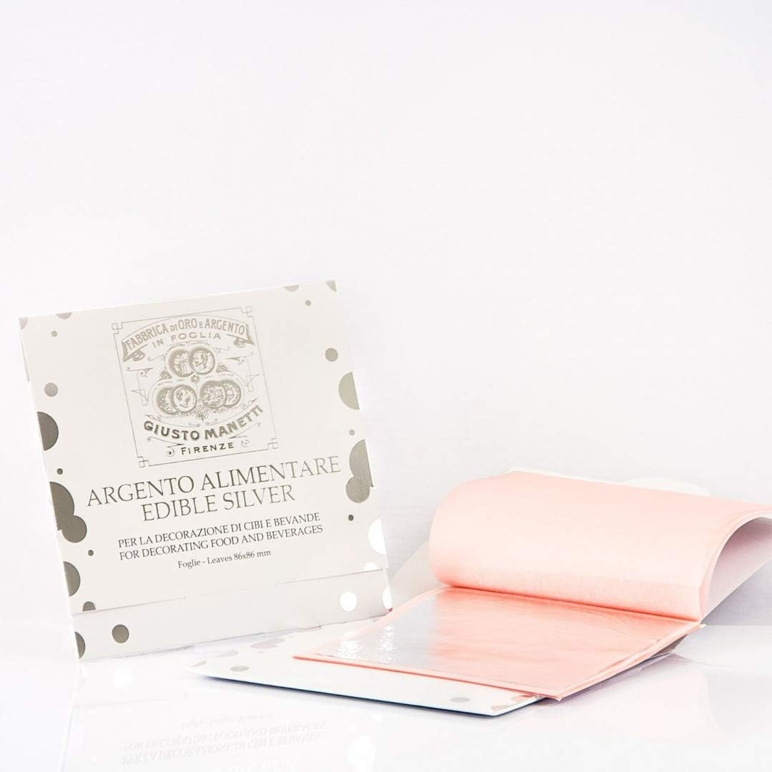 Giusto Manetti Battiloro โ Edible Silver Leaf - Booklet 5 Leaves โ Pure Silver