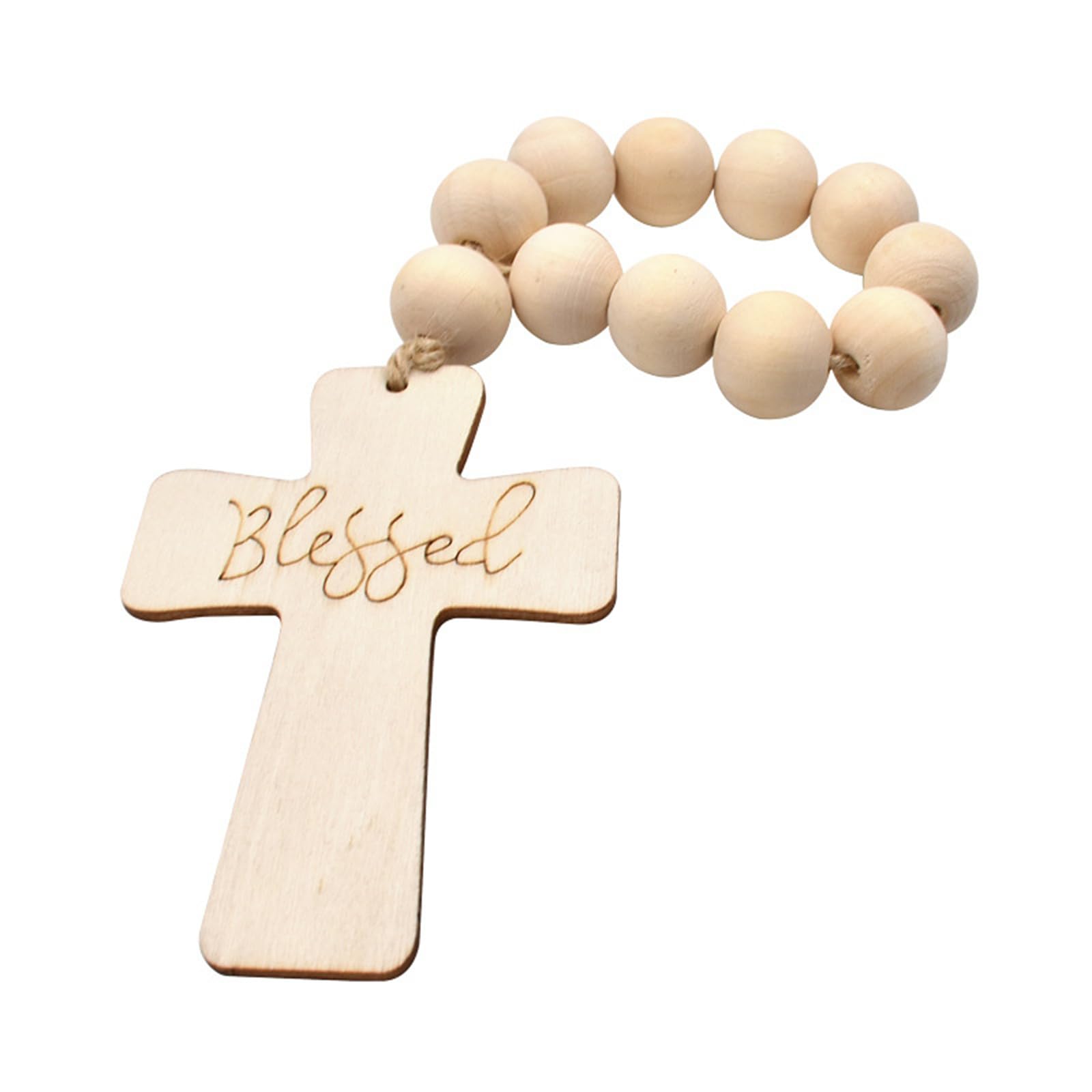 Crosses Pendants Wood Rosary Beads Religious Hangings Decors for First Communions Baptisms Christening Gift Wood Crosses