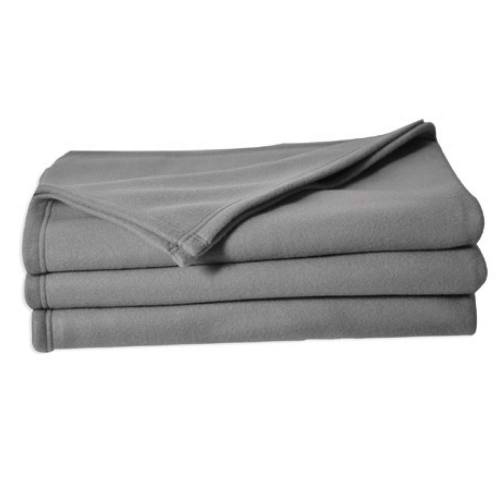 Couverture Polaire Polyester Acier 180 x 220 cm - POYET MOTTE - Gamme MICROFLANELLE
