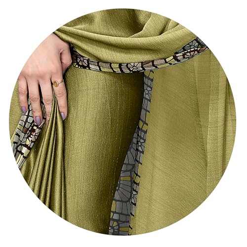 Image of MIRCHI FASHION Saree for Woman Chiffon Georgette Solid with Contrast Border | Lightweight Daily Wear Women's Sari and Printed Blouse Piece