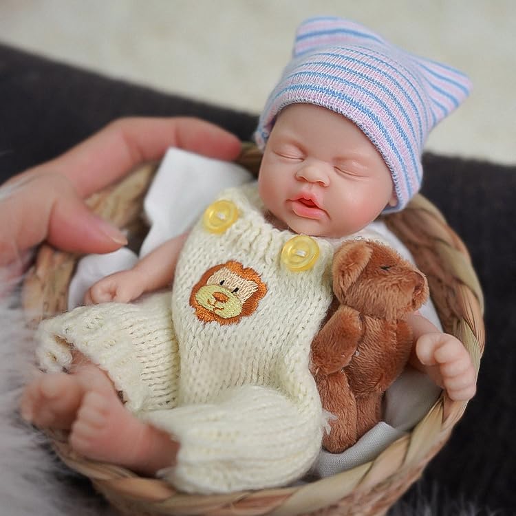 Reborn Baby Doll 7 Inch Silicone Doll Girl Grace Mini Realistic Newborn Baby Dolls Silicone Full Body Stress Relief