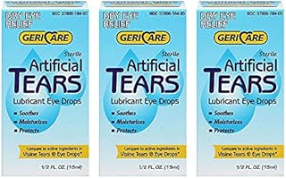 GeriCare Artificial lubricating Tears Dry Eye relief 0.5 oz (Pack of 3)