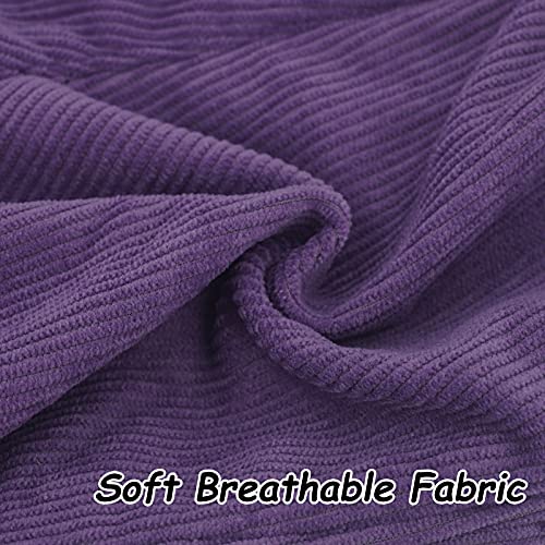 Image of Happy Cherry Kids Casual Corduroy Pants Boys Elastic Waist Basic Pants Outwear Thicken Pants Girls Purple 8Y