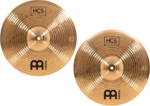 Meinl Cymbals HCS Bronze Hihat 13 Zoll (Video) Schlagzeug Becken – Paar – (33,02cm) B8 Bronze, Traditionelles Finish (HCSB13H)