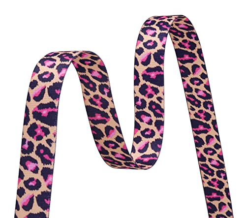 Mihqy Hundehalsband, Verstellbares, Weich & Komfort Hunde Halsband, Böhmisches, Blumen, geometrisches, Stammes Design, für Kleine, Mittlere und Große Hunde(Rosa Leopard,S)