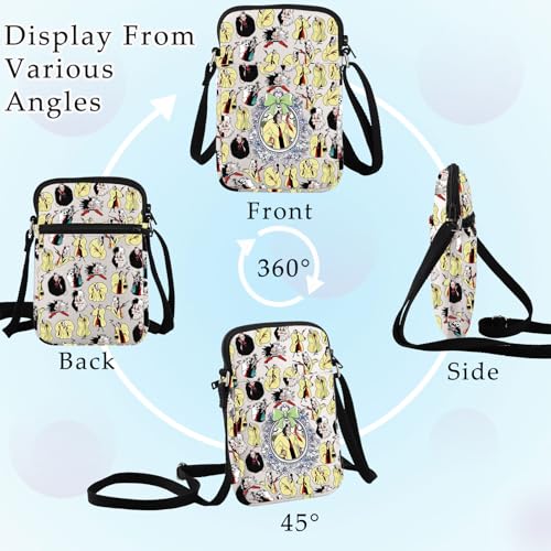 BWWKTOP Villain Cruella Crossbody Bag Devil Witch Fans Gift Evil Queen Shoulder Bag Villain Merch3