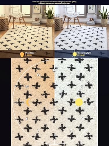 Tapete BoutiqueRugs Black Trellis 7'10" x 10' Cream miniatura 5