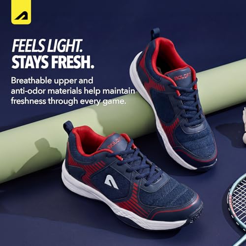 Image of Boldfit Badminton Shoes for Man Lightweight Non Marking Shoes for Badminton Breathable Anti Skid Shoe for Man Shuttle Non Marking Indoor Shoe for Pickleball, Tennis, Padel