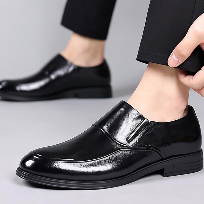Men's Dress Shoes Slip On Pointed Toe Derbys Classic Formal Men Business Shoes4