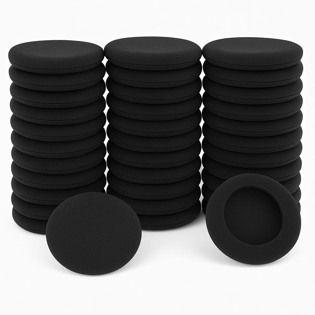 Almohadillas de espuma de repuesto para auriculares supraaurales de 45 mm a 1.8 pulgadas de diámetro, almohadillas de esponja para la mayoría de auriculares de oficina de tamaño estándar, centro de