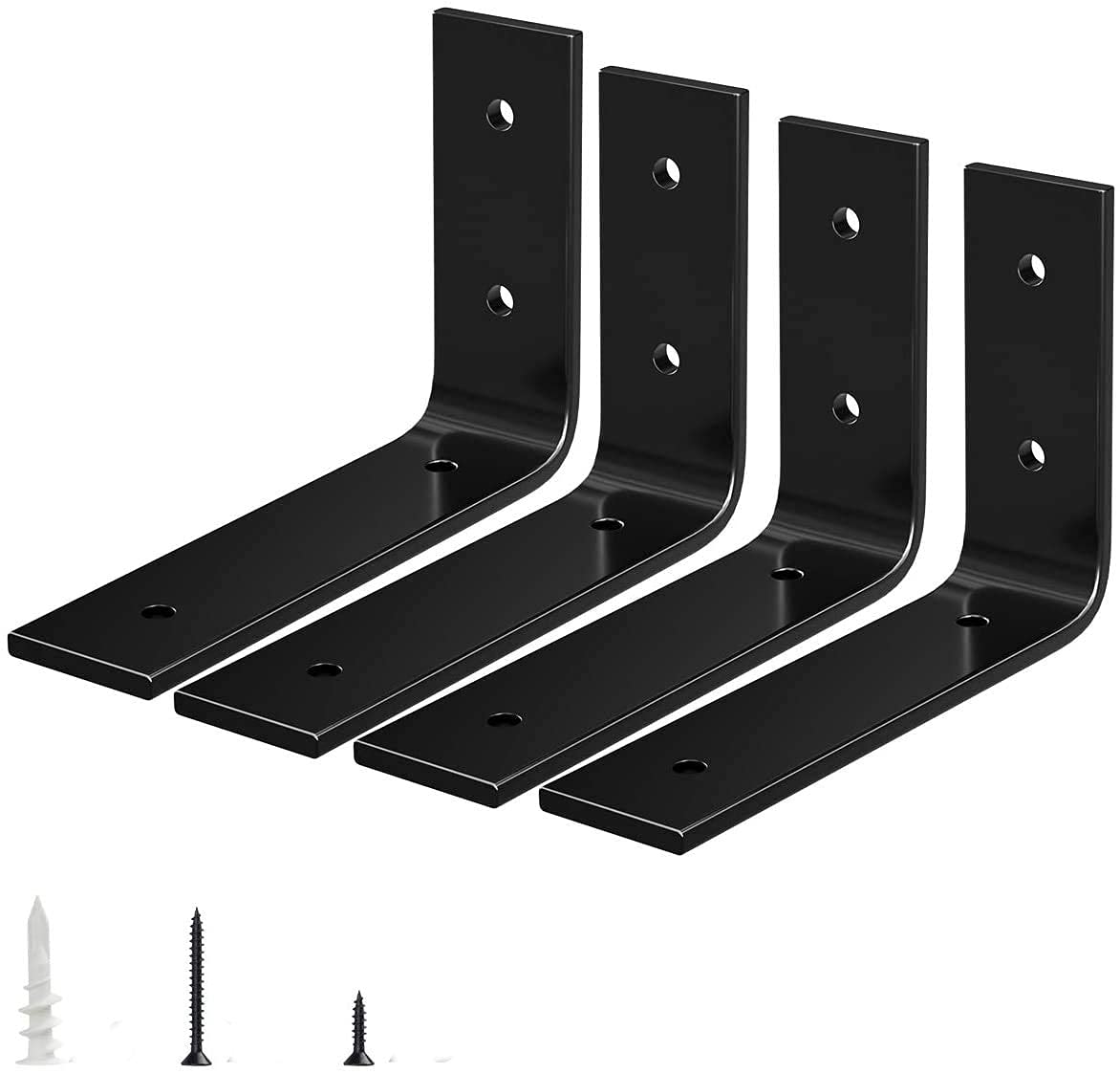 DILNAZ ART Metal Shelf Brackets 6" x 4", Heavy Duty L Bracket for DIY Floating Shelves, Black, 4 Pack (B097PRTVWQ) Amazon Price History, Amazon Price Tracker