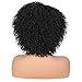 Fancy Hair Short Kinky Curly Wigs Side Part Afro Yanky Twist Wigs for Black Women Synthetic Twist Out Wig Natural Hairstyle for Daily Use (1B)
