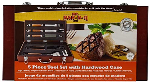 Mr Bar B Q 02136X PD Forged 5-Piece Set in Wood Carrying Case