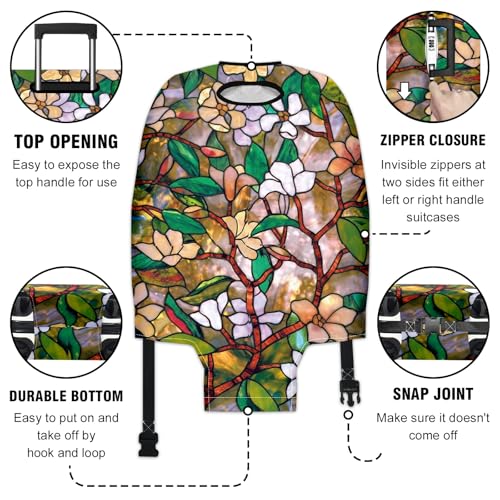 Travel Luggage Cover Suitcase Protector Scratch-Resistant Fit Not Included Suitcase Magnolia Window Film XL-30-32in3