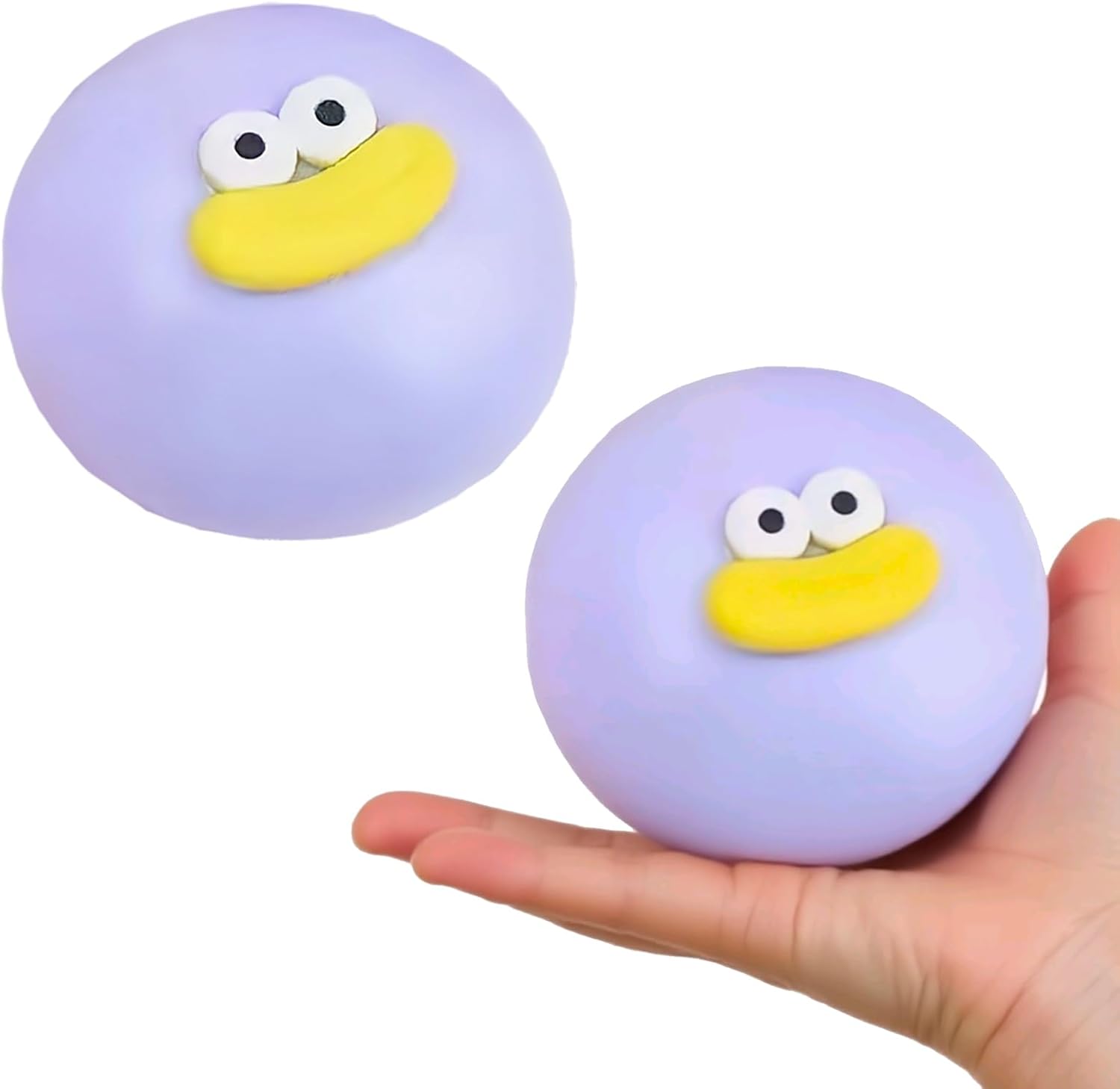 Cute Taba Squishy Fidget Toys for Kids & Adults - Giant Stress Ball with Big Eyes & Sausage Lips, Funny Prank Gifts, Party Supplies, Game Prizes (Purple)