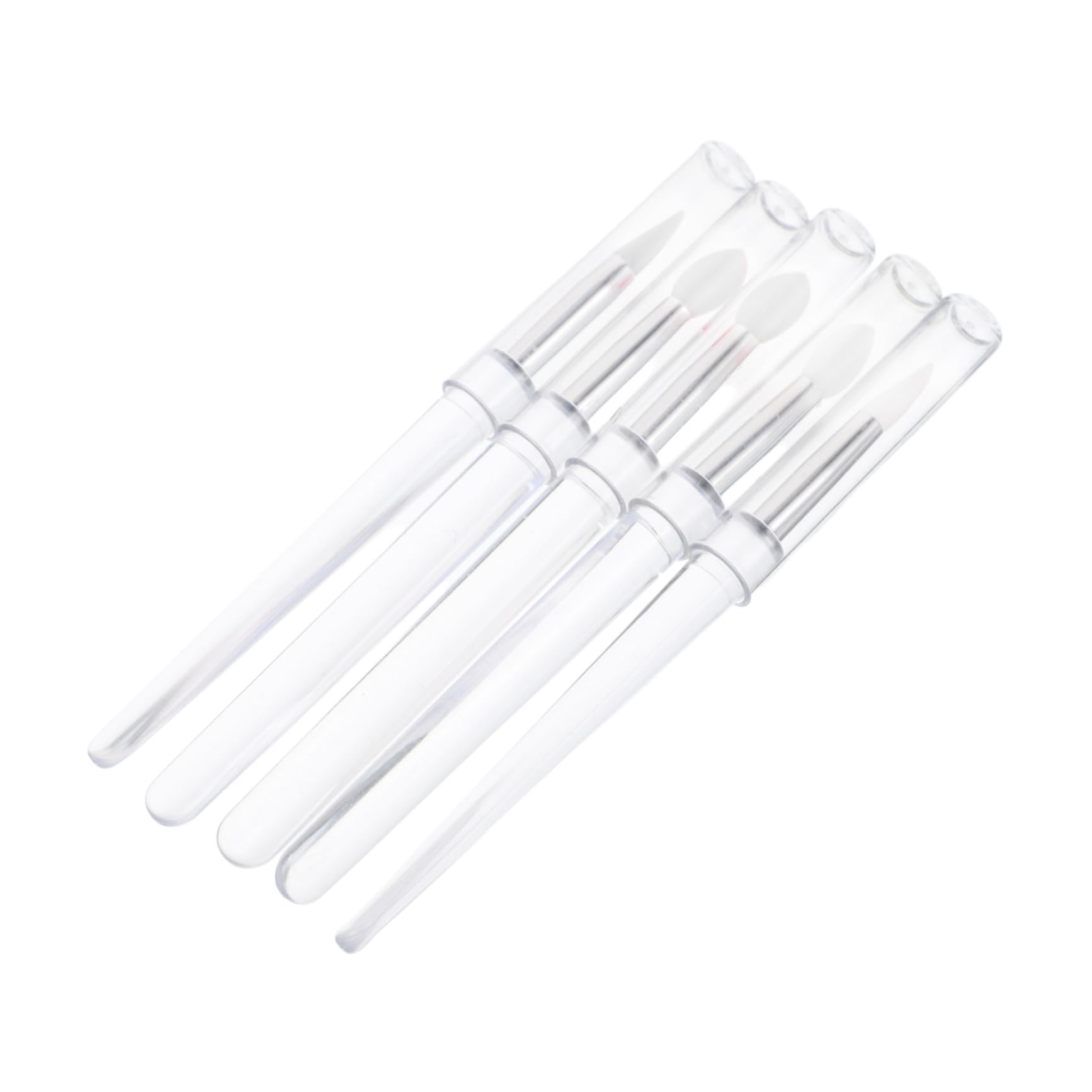 Beatifufu Silicone Makeup Brush Set 5pcs Round Lipstick Applicators Shadow Foundation Sticks for Cosmetics