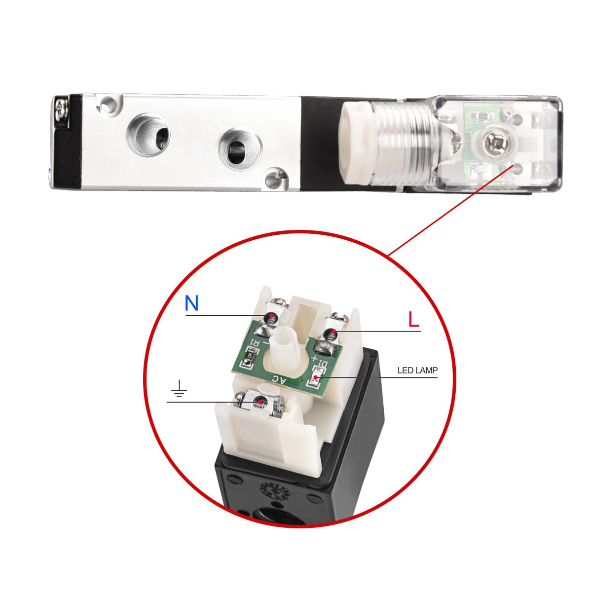 Heschen Elektrische pneumatische magneetventiel 3V210-08 220VAC 6.0VA PT1/4 3/2-weg CE